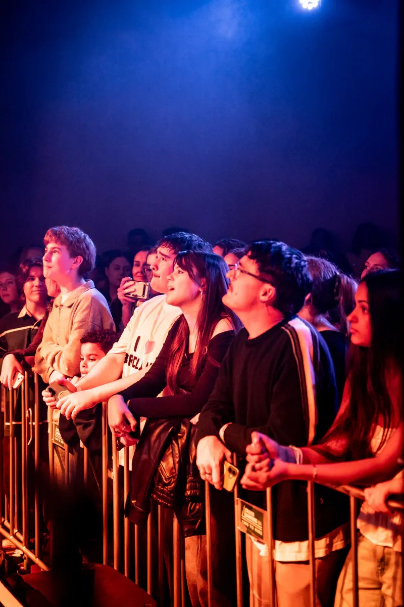 Crowd watching from the barrier